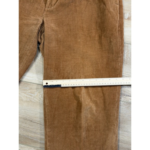 Brooks Brothers Elliot Mens 38x30 Brown Corduroy Pleated Cuffed Pants100% Baggy - Picture 8 of 8